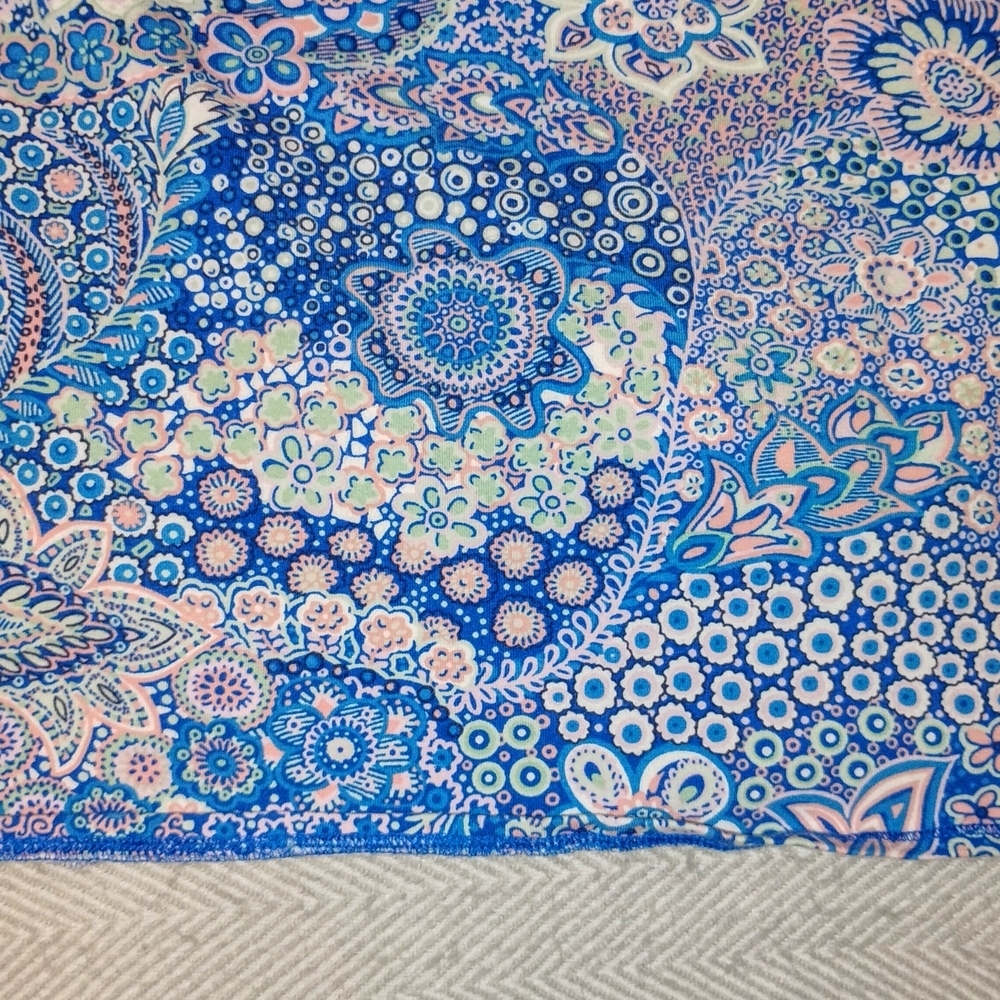 Talbots Blue And Pink A Line Golf Skirt With A Floral And Paisley Design. Size M - Picture 3 of 8